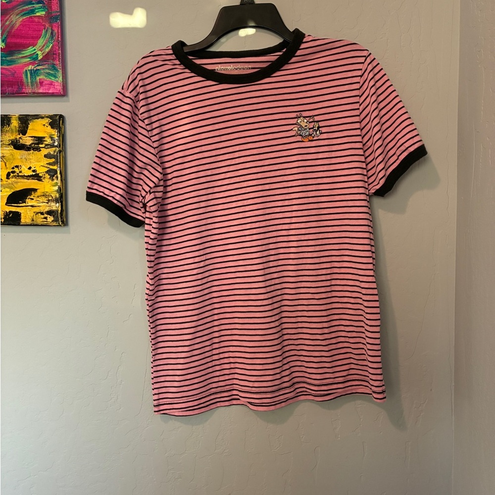 Rocko’s Modern Life Pink and Black Striped T-Shirt